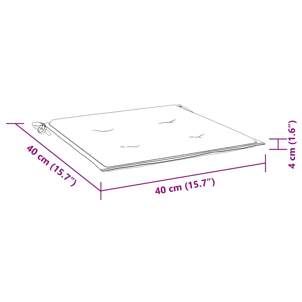 vidaXL Μαξιλάρια Καρέκλας 6 τεμ. Μπλε/Λευκό Ριγέ 40x40x4 εκ Υφασμάτινα