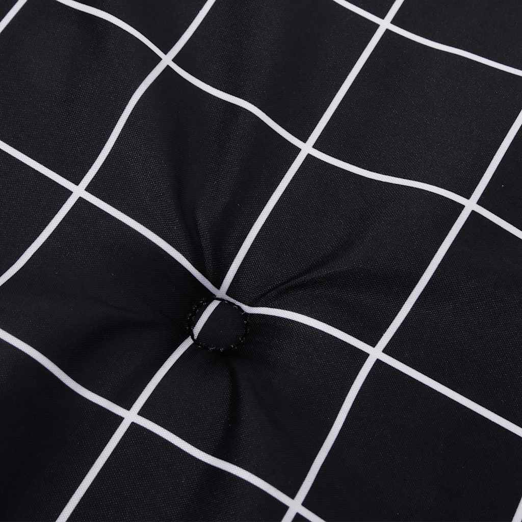 vidaXL Μαξιλάρια Καρέκλας 2 τεμ. Μαύρο Καρό 40 x 40 x 4 εκ. Υφασμάτινα