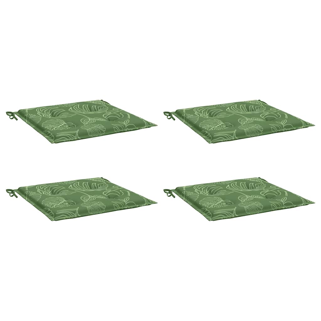 vidaXL Μαξιλάρια Καρέκλας 4 τεμ. Σχέδιο Φύλλων 40x40x4 εκ. Υφασμάτινα