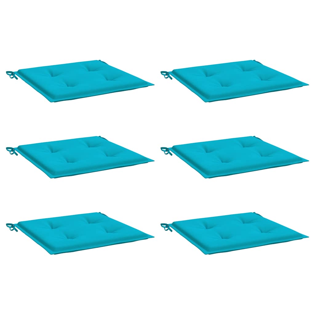 vidaXL Μαξιλάρια Καρέκλας Κήπου 6 τεμ. Τιρκουάζ 40x40x4 εκ. Υφασμάτινα