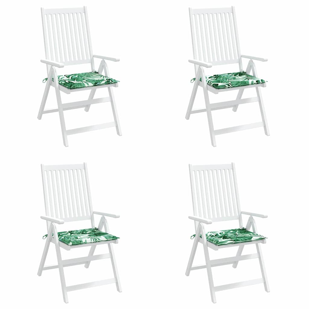 vidaXL Μαξιλάρια για καρέκλες 4 pcs Σχέδιο Φύλλου 50 x 50 x 4 cm