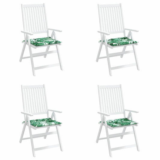 vidaXL Μαξιλάρια για καρέκλες 4 pcs Σχέδιο Φύλλου 50 x 50 x 4 cm