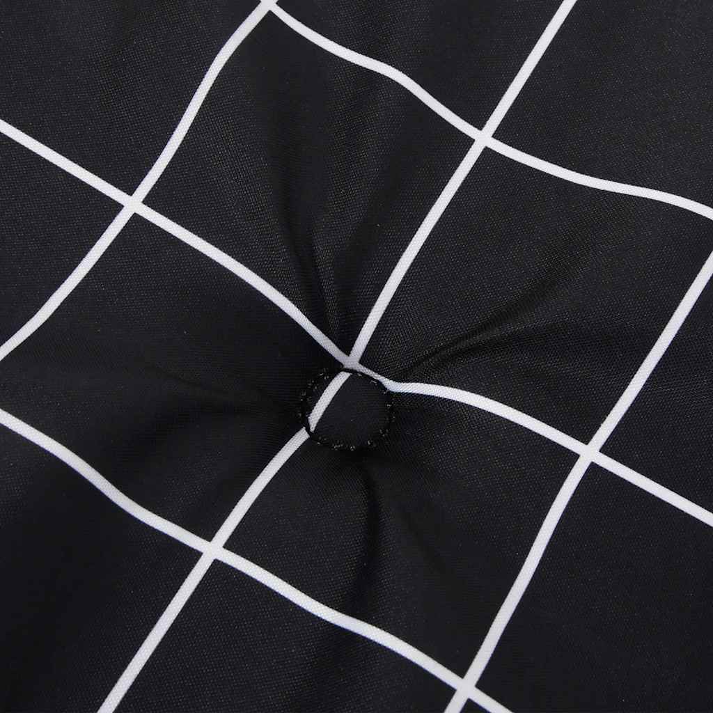 vidaXL Μαξιλάρι Πάγκου Μαύρο Καρό 200x50x4 εκ. Ύφασμα Oxford