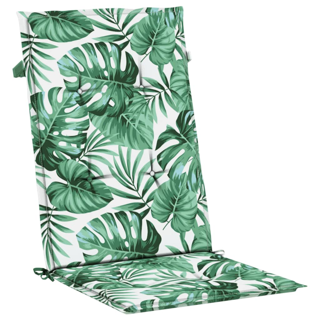 vidaXL Μαξιλάρια Καρέκλας με Ψηλή Πλάτη 4 τεμ Σχέδιο Φύλλων Υφασμάτινα