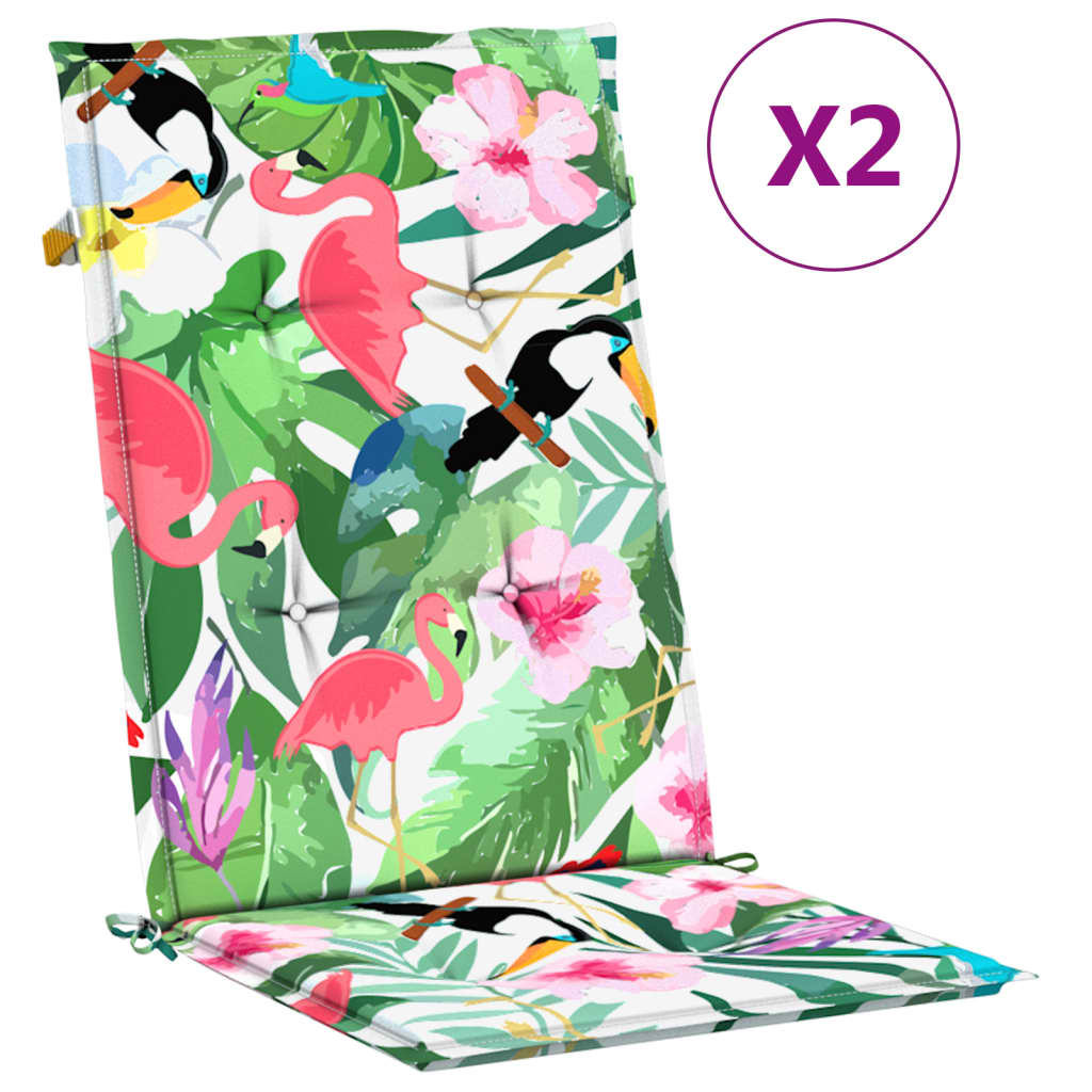 vidaXL Μαξιλάρια Καρέκλας Κήπου με Πλάτη 2 τεμ. Πολύχρωμα 120x50x3 εκ.