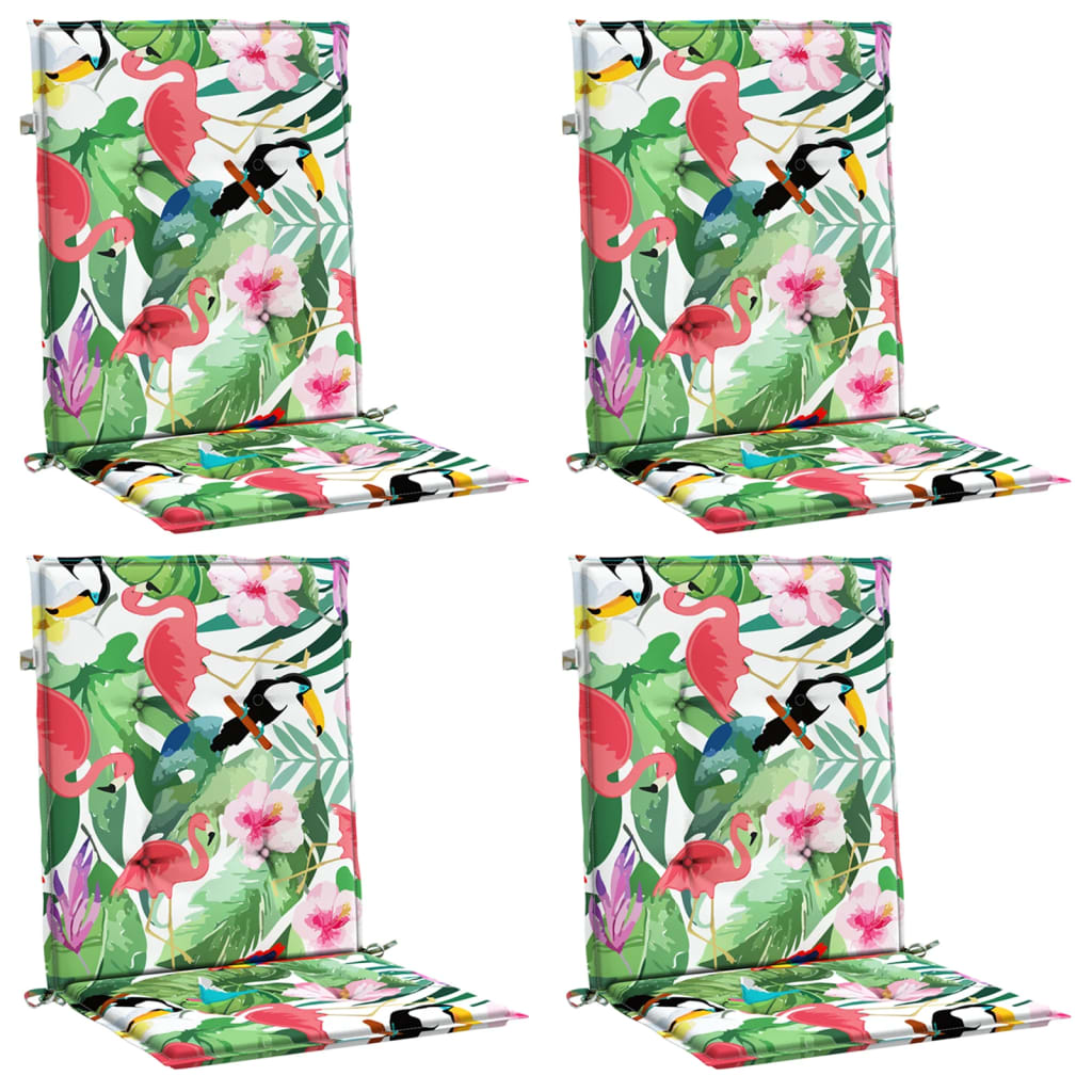 vidaXL Μαξιλάρια Καρέκλας με Πλάτη 4 τεμ. Πολύχρωμα Υφασμάτινα