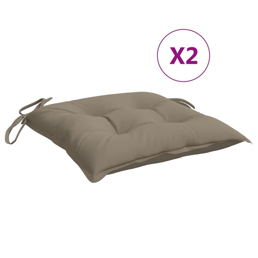 vidaXL Μαξιλάρια Καρέκλας Κήπου 2 τεμ. Taupe 40x40x7 εκ. Υφασμάτινα
