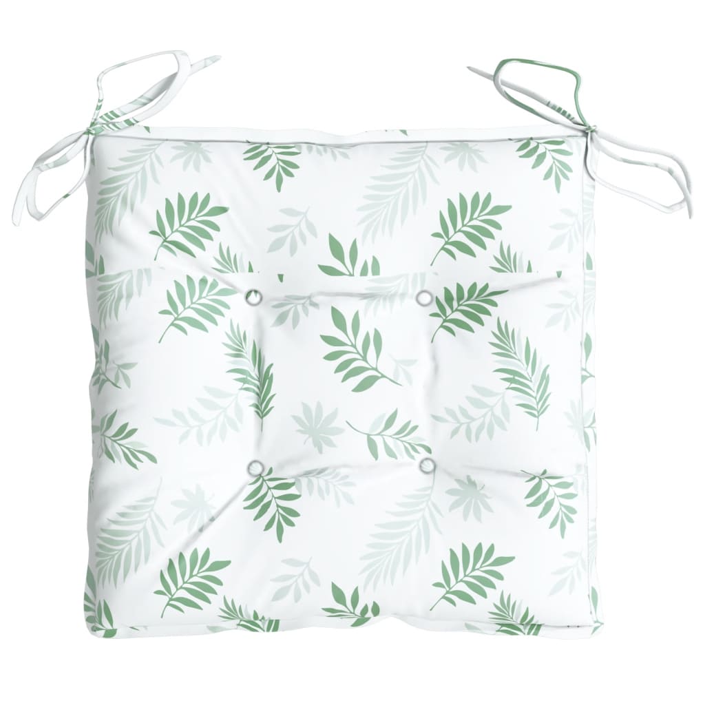 vidaXL Μαξιλάρια Καρέκλας 2 τεμ. Σχέδιο Φύλλων 40x40x7 εκ. Υφασμάτινα