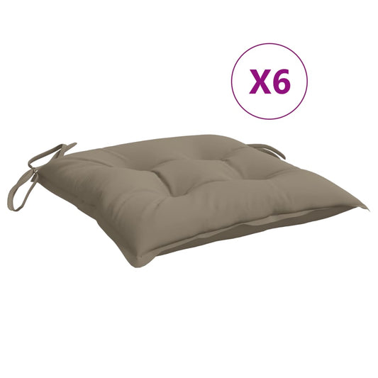 vidaXL Μαξιλάρια Παλέτας Κήπου 6 τεμ. Taupe 50x50x7 εκ. Oxford Ύφασμα