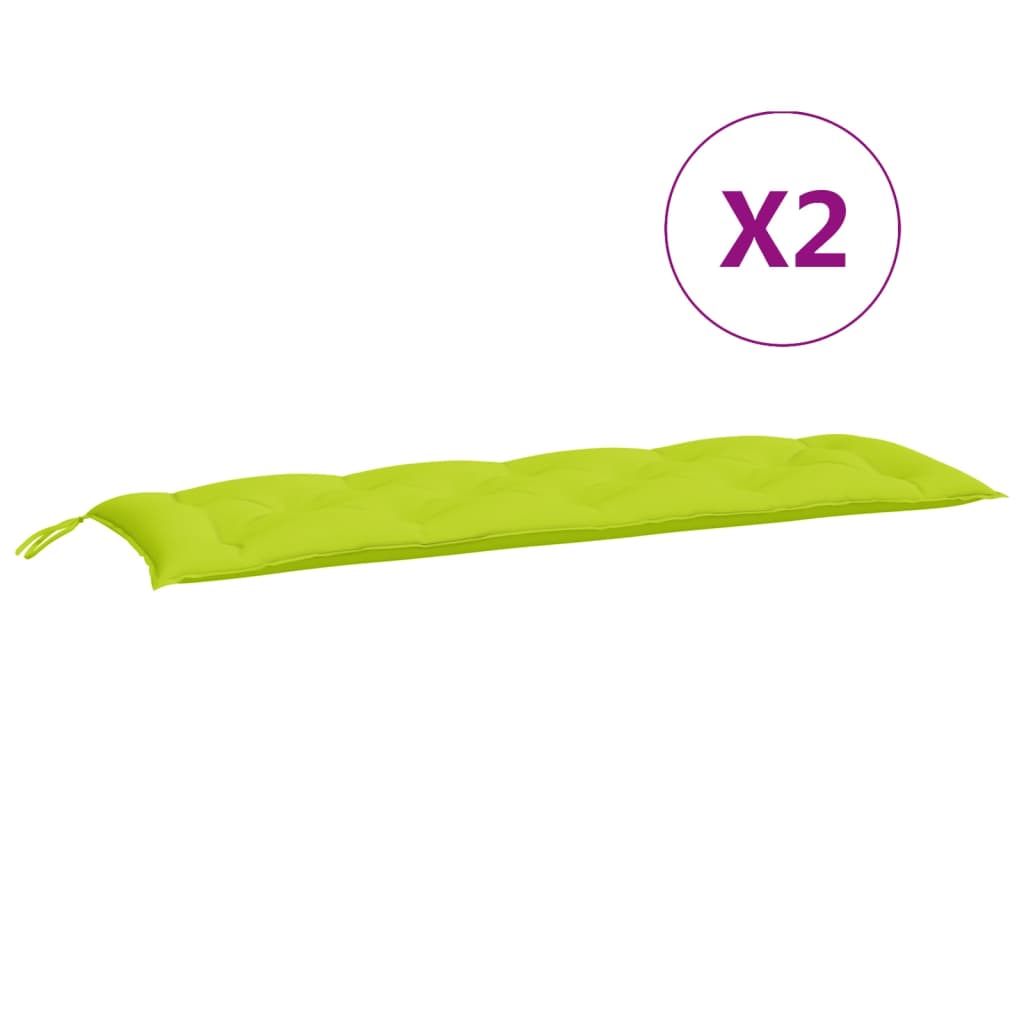 vidaXL Μαξιλάρια Πάγκου Κήπου 2 τεμ. Φωτεινό πράσινο Ύφασμα Oxford