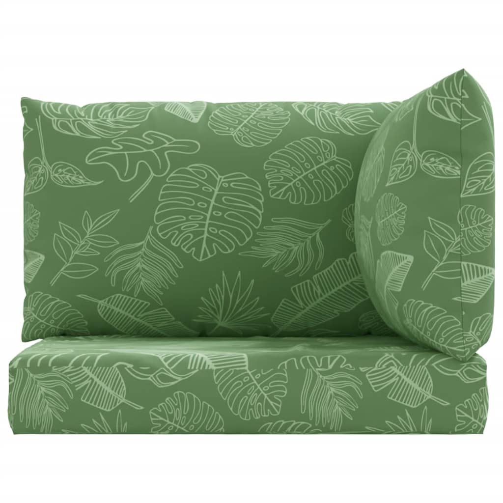 vidaXL Μαξιλάρια Παλέτας 3 τεμ. Σχέδιο Φύλλων Υφασμάτινα