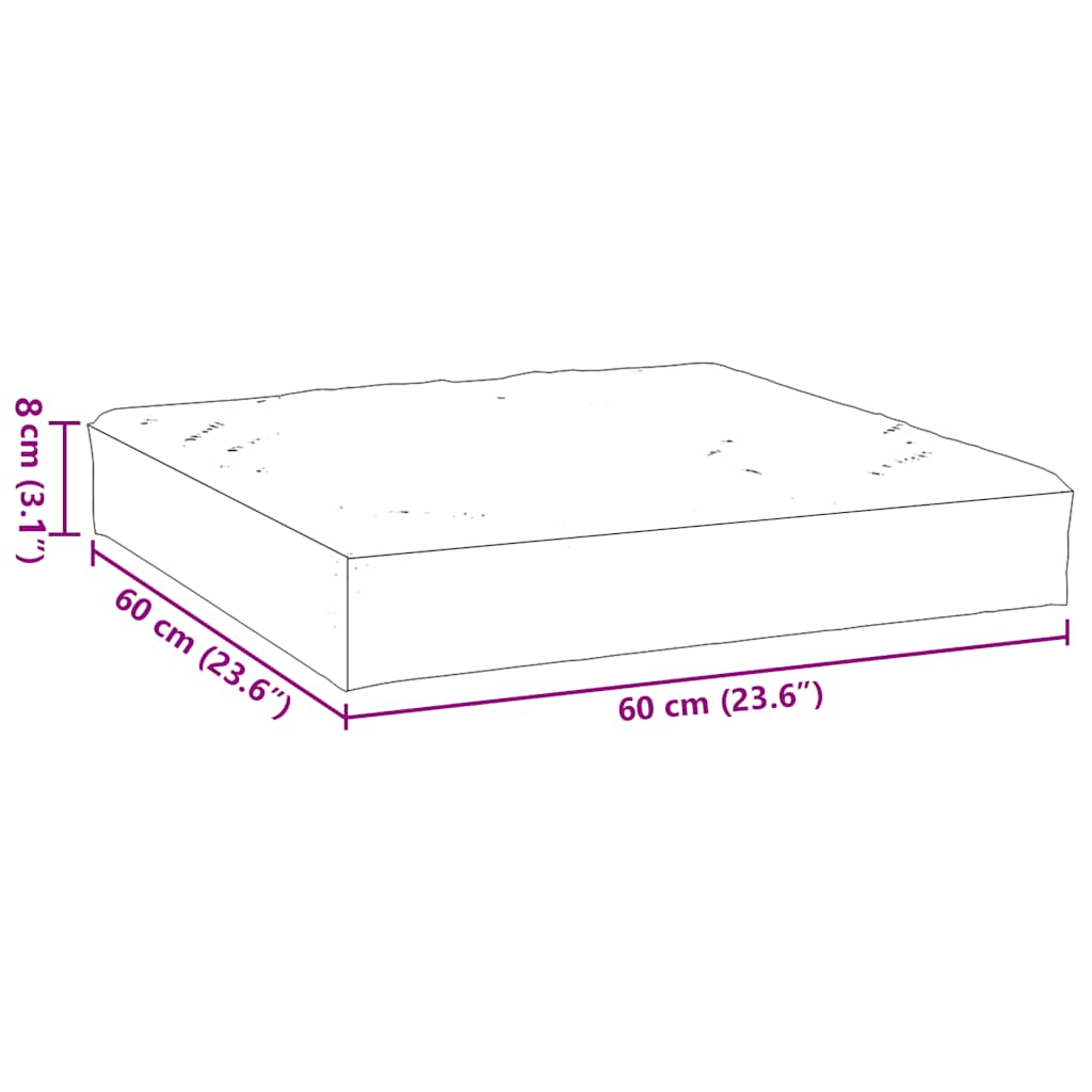 vidaXL Μαξιλάρια Παλέτας Μαυρα 60 x 60 x 8 εκ. από Ύφασμα Oxford