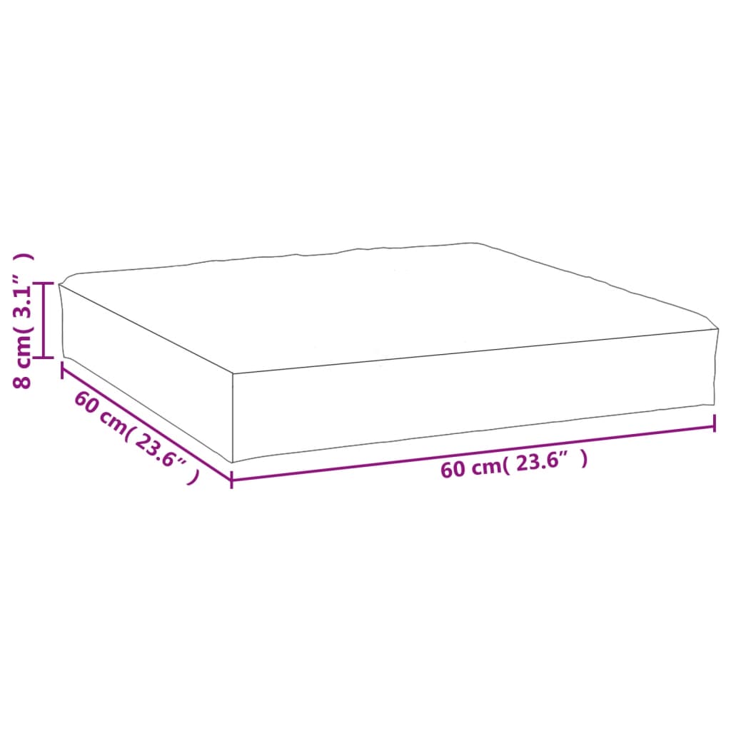 vidaXL Μαξιλάρι Παλέτας Ροζ 60 x 60 x 8 εκ. από Ύφασμα Oxford