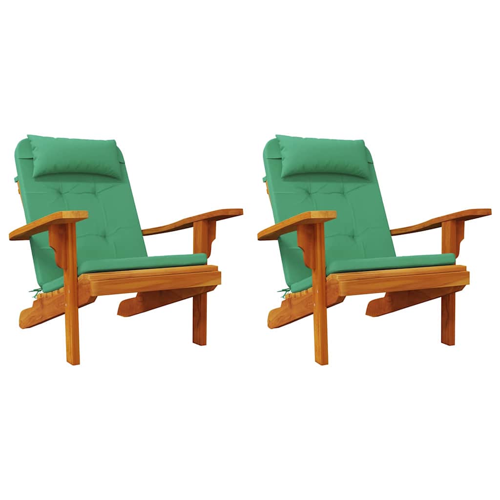 vidaXL Μαξιλάρια για καρέκλες Μονόχρωμο 2 pcs Πράσινο 58 x 77 x 4,5 εκ