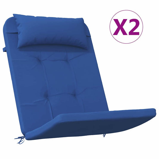 vidaXL Μαξιλάρια για καρέκλες Μονόχρωμο 2 pcs Μπλε 58 x 77 x 4,5 εκ