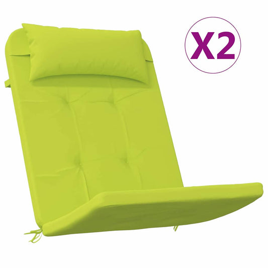 vidaXL Μαξιλάρια για καρέκλες 2 pcs Φωτεινό Πράσινο 58 x 77 x 4,5 εκ