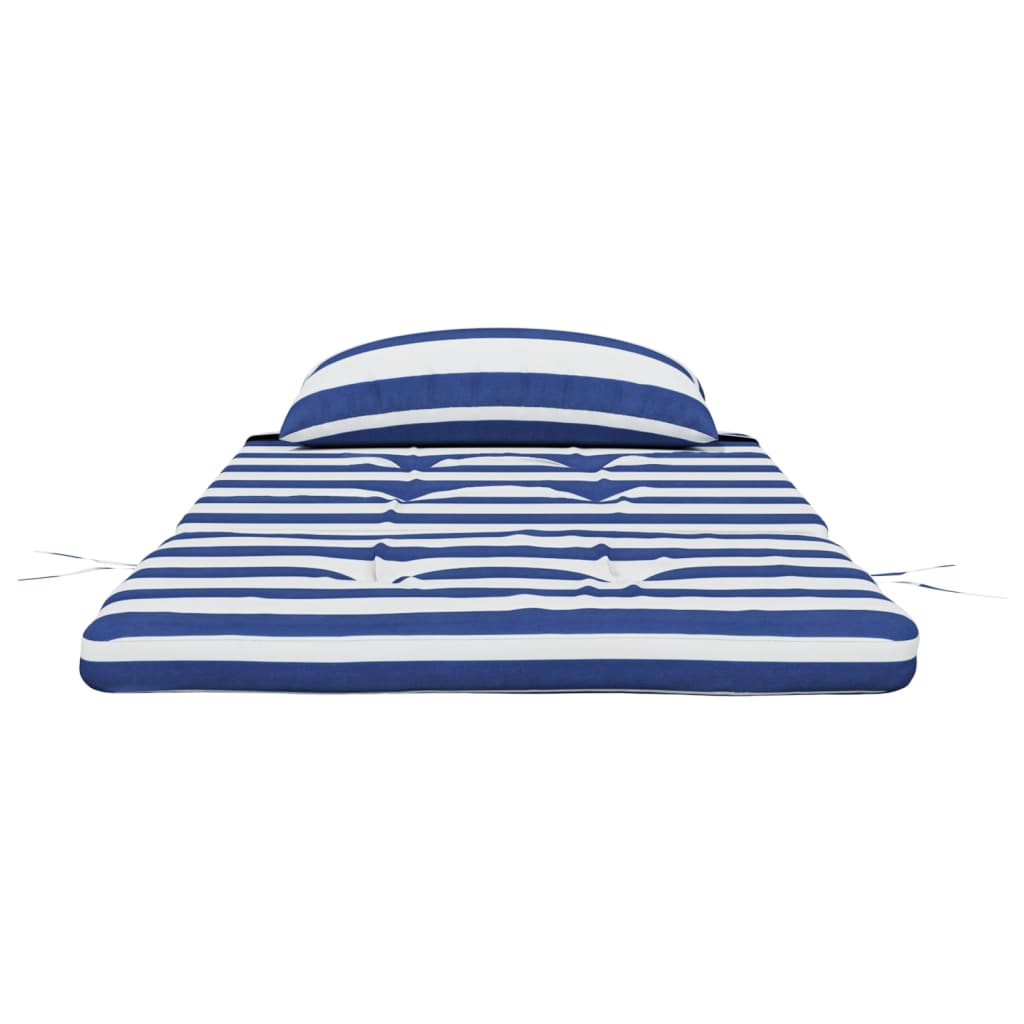 vidaXL Μαξιλάρια Καρέκλας Adirondack 2 τεμ. Μπλε&Λευκά Ριγέ Υφ. Oxford