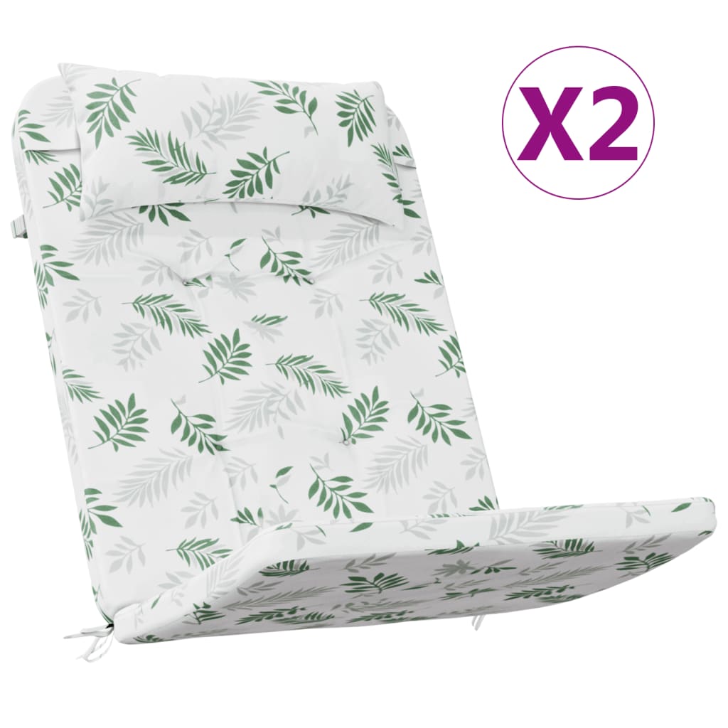 vidaXL Μαξιλάρια Καρέκλας Adirondack 2 τεμ. Σχ. Φύλλα Ύφασμα Oxford