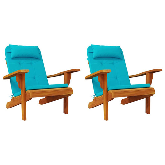 vidaXL Μαξιλάρια για καρέκλες 2 pcs Τιρκουάζ 58 x 77 x 4,5 εκ