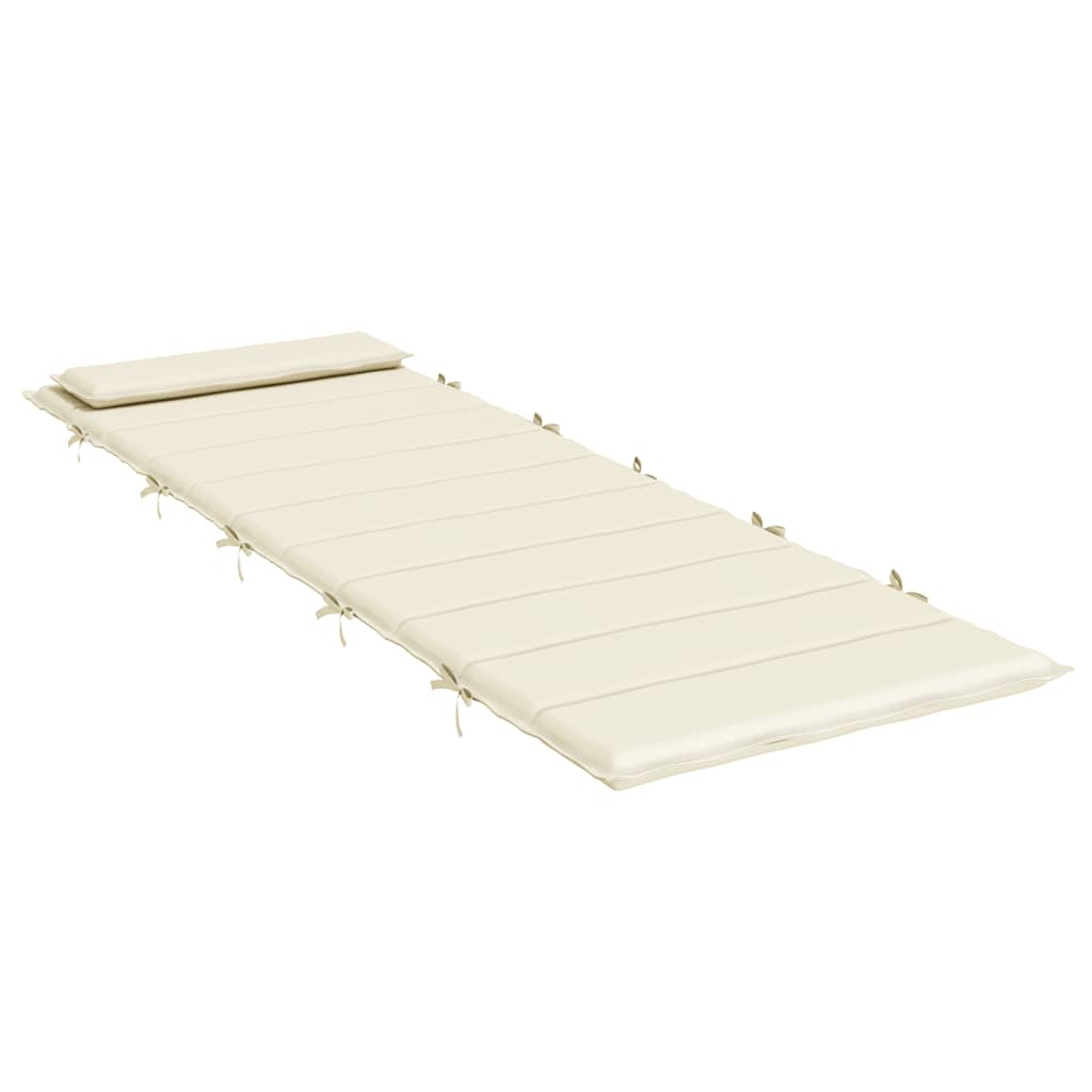 vidaXL Μαξιλάρι Ξαπλώστρας Κρεμ 180x60x4 εκ. από Ύφασμα Oxford