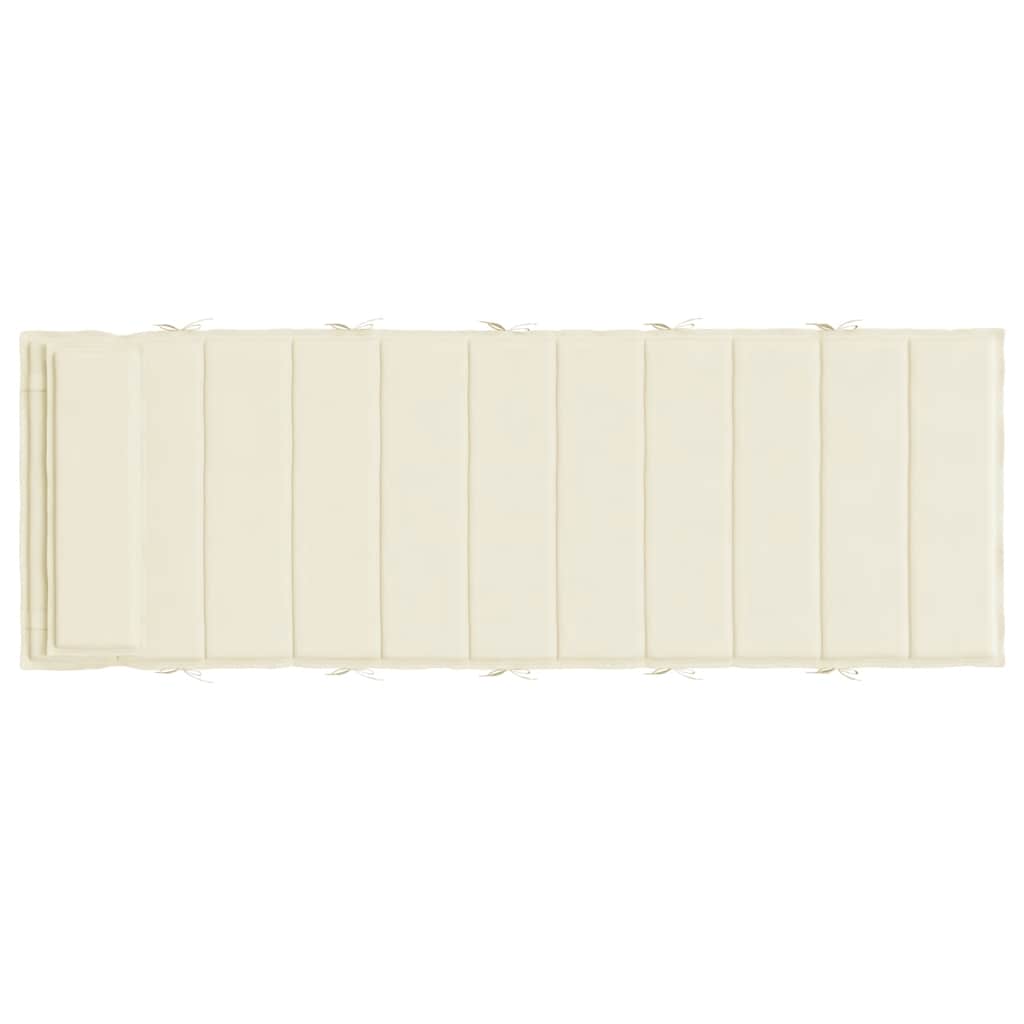vidaXL Μαξιλάρι Ξαπλώστρας Κρεμ 180x60x4 εκ. από Ύφασμα Oxford