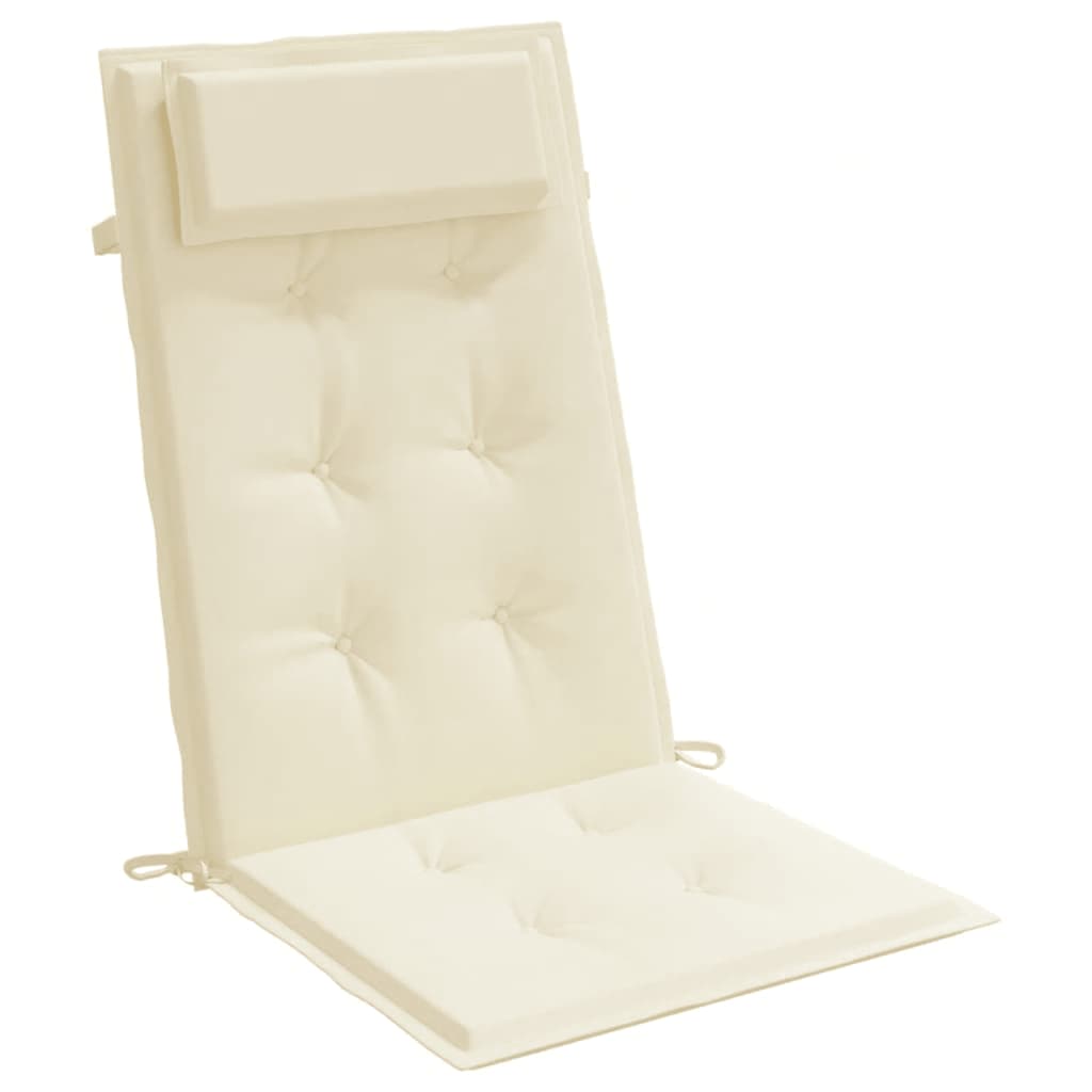 vidaXL Μαξιλάρια Καρέκλας με Πλάτη 6 τεμ. Κρεμ από Ύφασμα Oxford