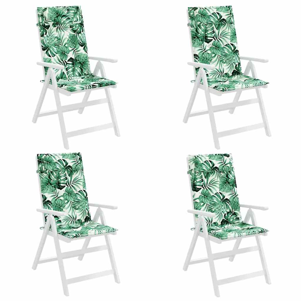 vidaXL Μαξιλάρια Καρέκλας με Ψηλή Πλάτη 4 τεμ. Σχ. Φύλλα Ύφασμα Oxford