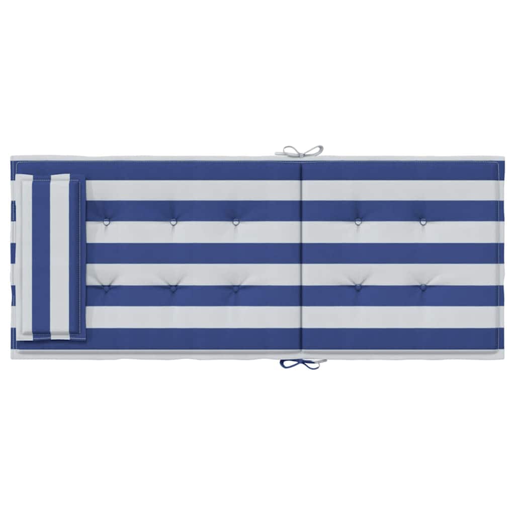 vidaXL Μαξιλάρια Καρέκλας με Πλάτη 6 τεμ. Μπλε&Λευκά Ριγέ Υφ. Oxford