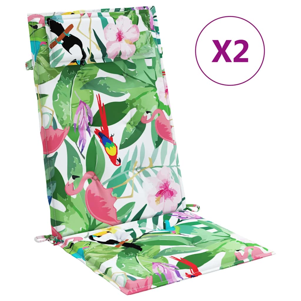 vidaXL Μαξιλάρια Καρέκλας με Ψηλή Πλάτη 2 τεμ. Πολύχρωμα Ύφασμα Oxford