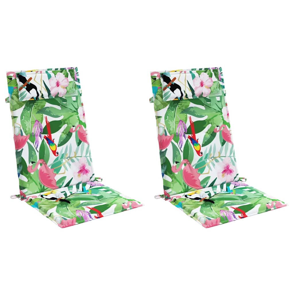 vidaXL Μαξιλάρια Καρέκλας με Ψηλή Πλάτη 2 τεμ. Πολύχρωμα Ύφασμα Oxford