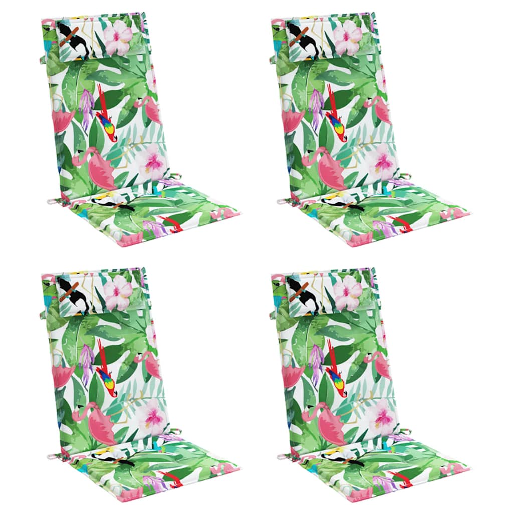 vidaXL Μαξιλάρια Καρέκλας με Ψηλή Πλάτη 4 τεμ. Πολύχρωμα Ύφασμα Oxford