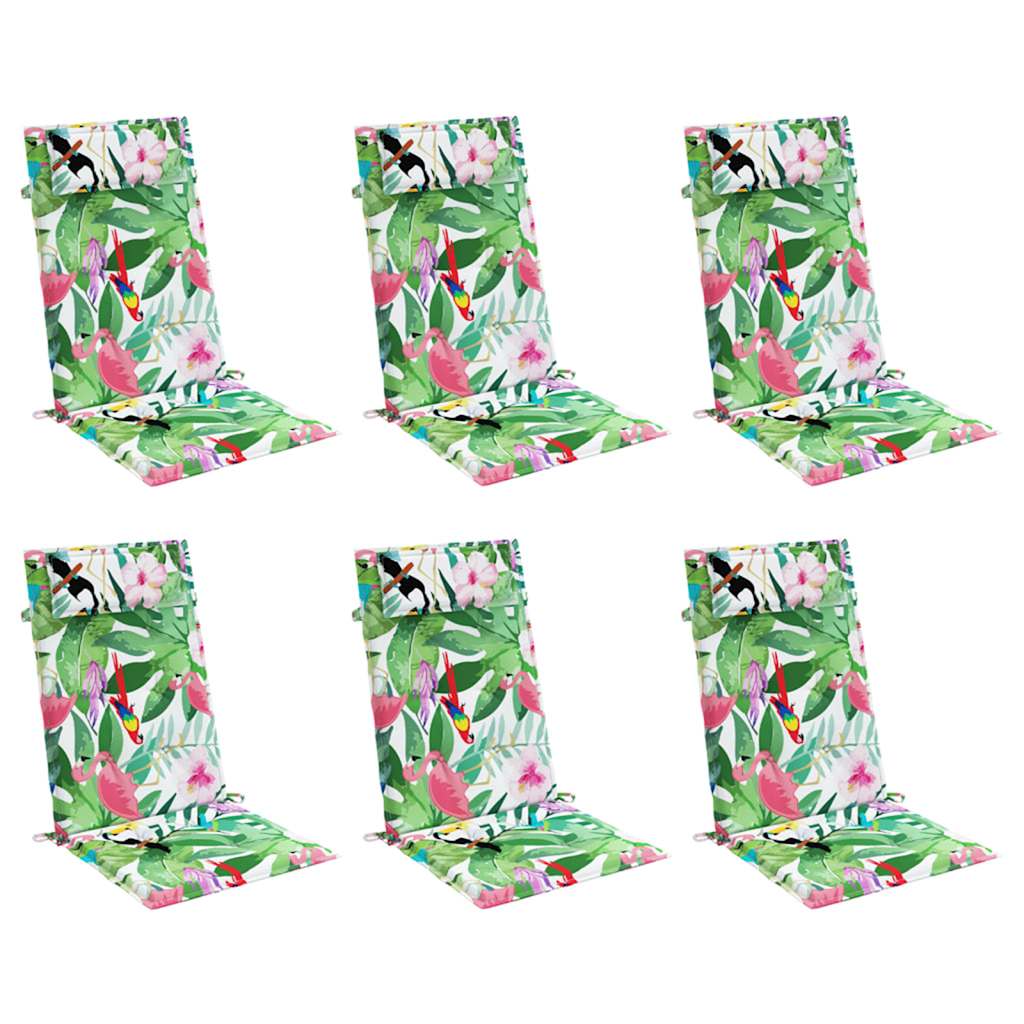 vidaXL Μαξιλάρια Καρέκλας με Ψηλή Πλάτη 6 τεμ. Πολύχρωμα Ύφασμα Oxford