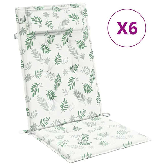 vidaXL Μαξιλάρια Καρέκλας με Ψηλή Πλάτη 6 τεμ. Σχ. Φύλλα Ύφασμα Oxford