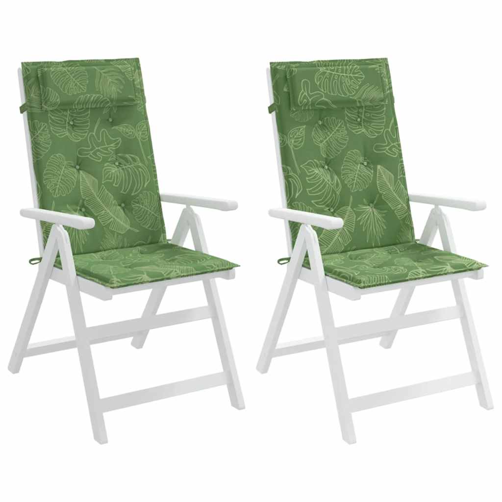 vidaXL Μαξιλάρια Καρέκλας με Ψηλή Πλάτη 2 τεμ. Σχ. Φύλλα Ύφασμα Oxford