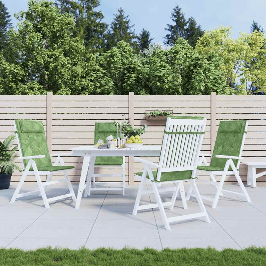 vidaXL Μαξιλάρια Καρέκλας με Ψηλή Πλάτη 4 τεμ. Σχ. Φύλλα Ύφασμα Oxford