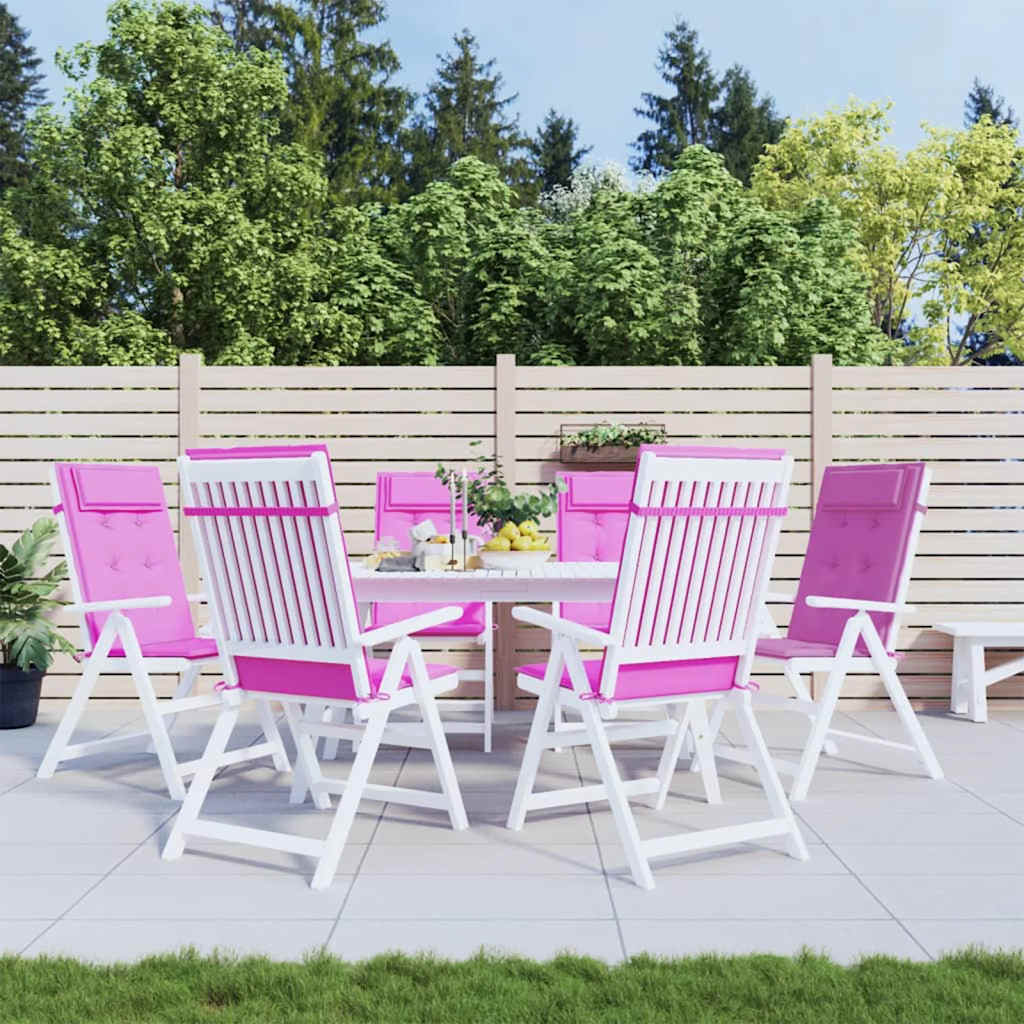 vidaXL Μαξιλάρια Καρέκλας με Ψηλή Πλάτη 6 τεμ. Ροζ από Ύφασμα Oxford