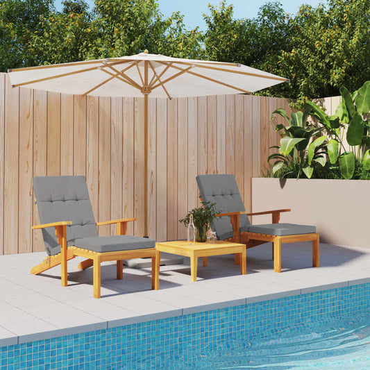 vidaXL Μαξιλάρια Ξαπλώστρας 2 τεμ. Γκρι από Ύφασμα Oxford