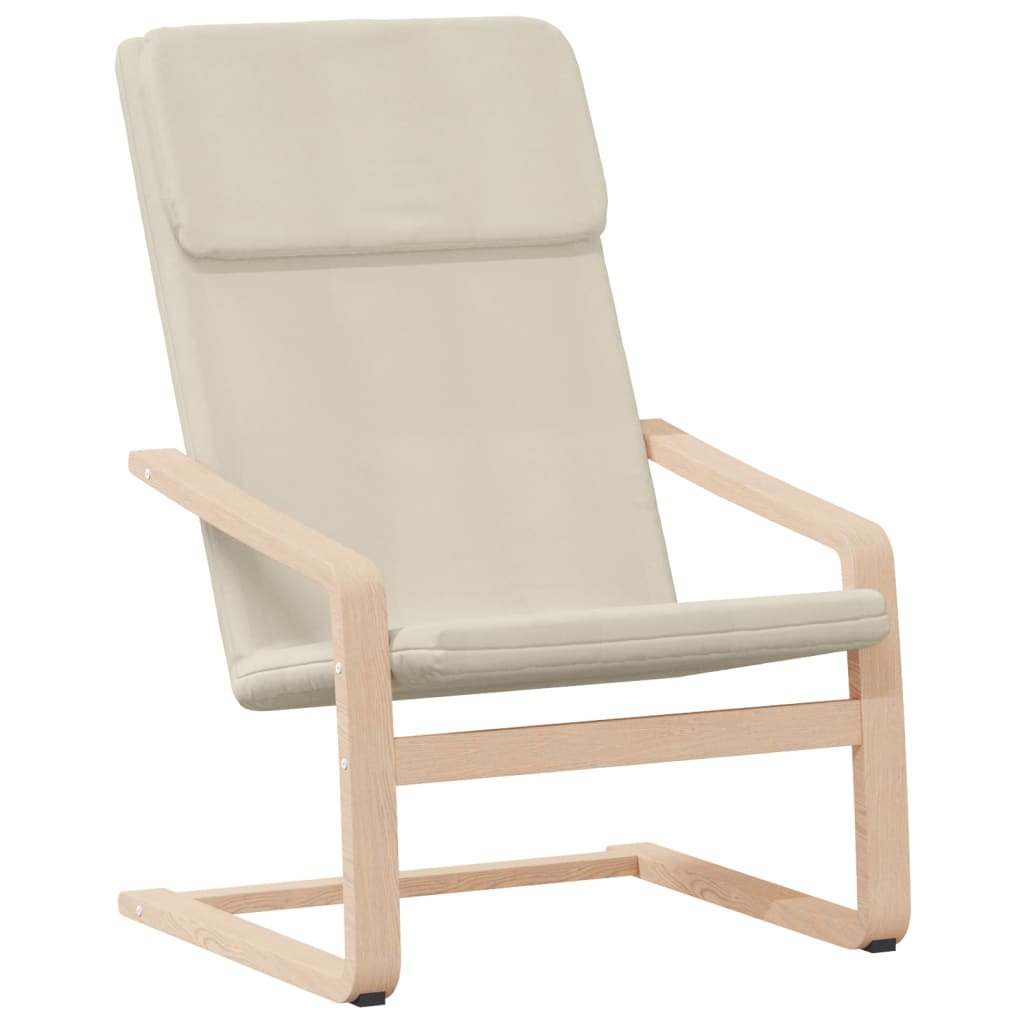 vidaXL Πολυθρόνα Relax Κρεμ Υφασμάτινη με Υποπόδιο