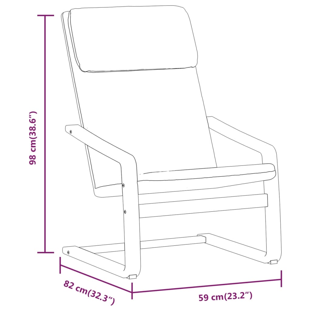 vidaXL Πολυθρόνα Relax Κρεμ Υφασμάτινη με Υποπόδιο