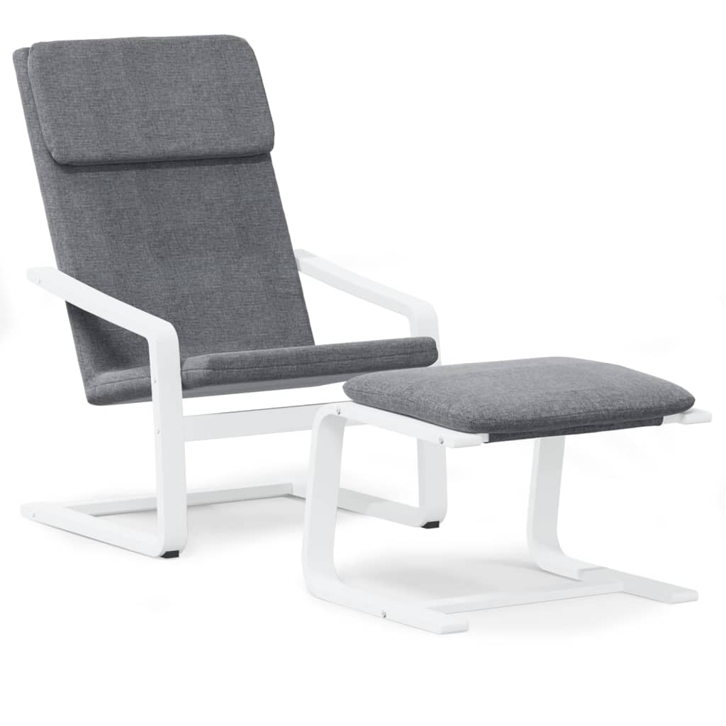 vidaXL Πολυθρόνα Relax Σκούρο Γκρι Υφασμάτινη με Υποπόδιο