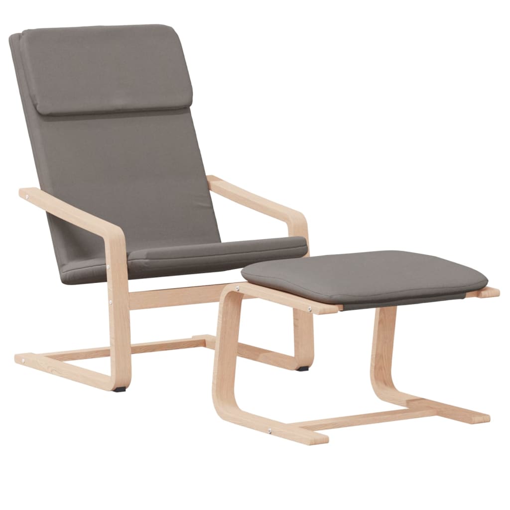 vidaXL Πολυθρόνα Relax Taupe Υφασμάτινη με Υποπόδιο
