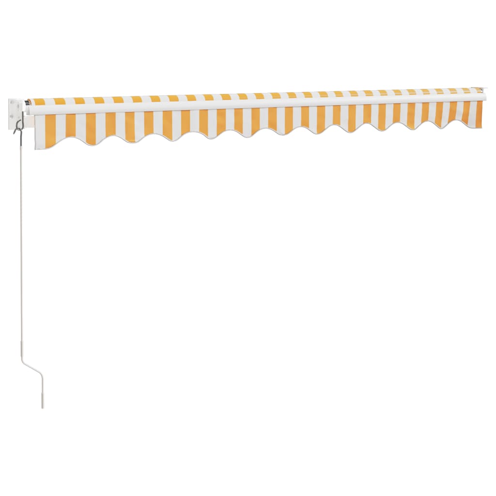 vidaXL Τέντα Πτυσσόμενη Κίτρινη/Λευκή 3,5 x 2,5 μ. Ύφασμα / Αλουμίνιο