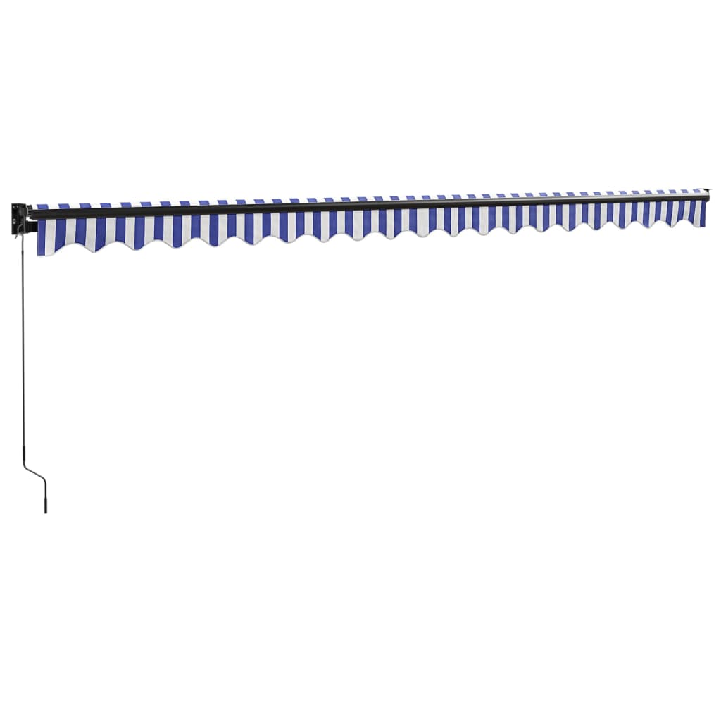 vidaXL Τέντα Πτυσσόμενη Μπλε και Λευκή 5 x 3 μ. Ύφασμα και Αλουμίνιο