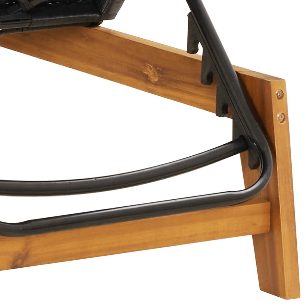 vidaXL Ξαπλώστρα από Συνθετικό Ρατάν & Μασίφ Ξύλο Ακακίας με Τραπέζι