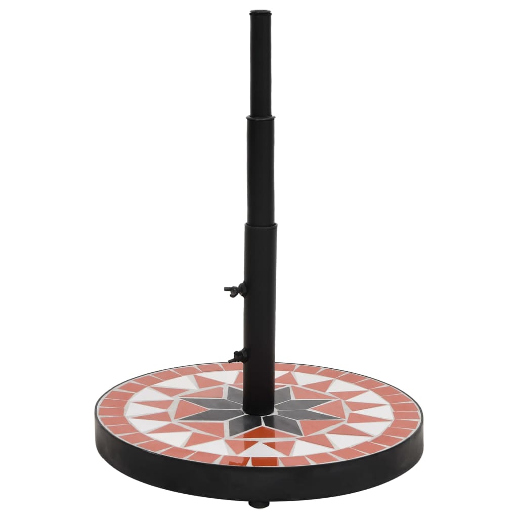 vidaXL Βάση Ομπρέλας Στρογγυλή Τερακότα και Λευκό 12 κιλών