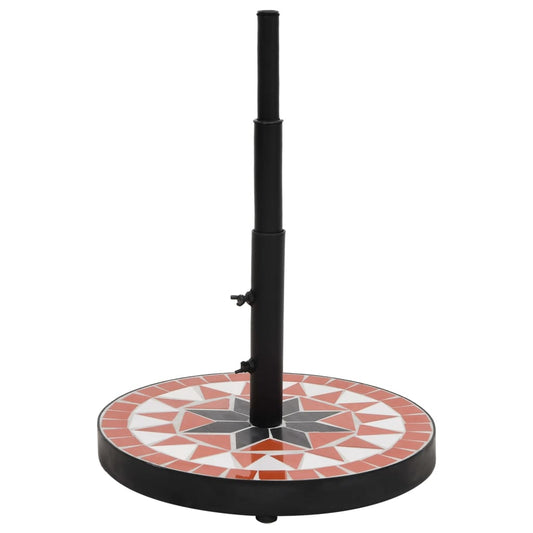 vidaXL Βάση Ομπρέλας Στρογγυλή Τερακότα και Λευκό 12 κιλών