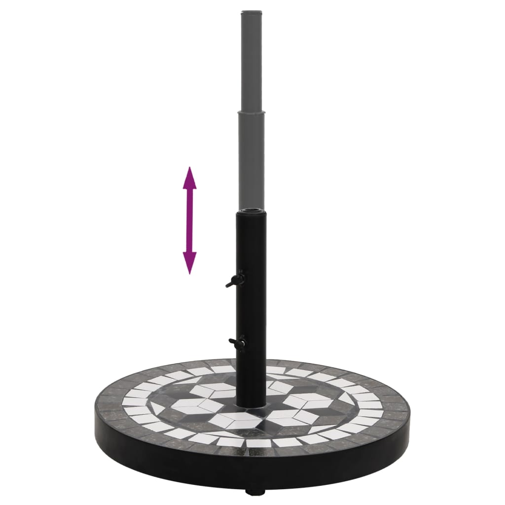 vidaXL Βάση Ομπρέλας Στρογγυλή Μπλε και Λευκό 12 κιλών