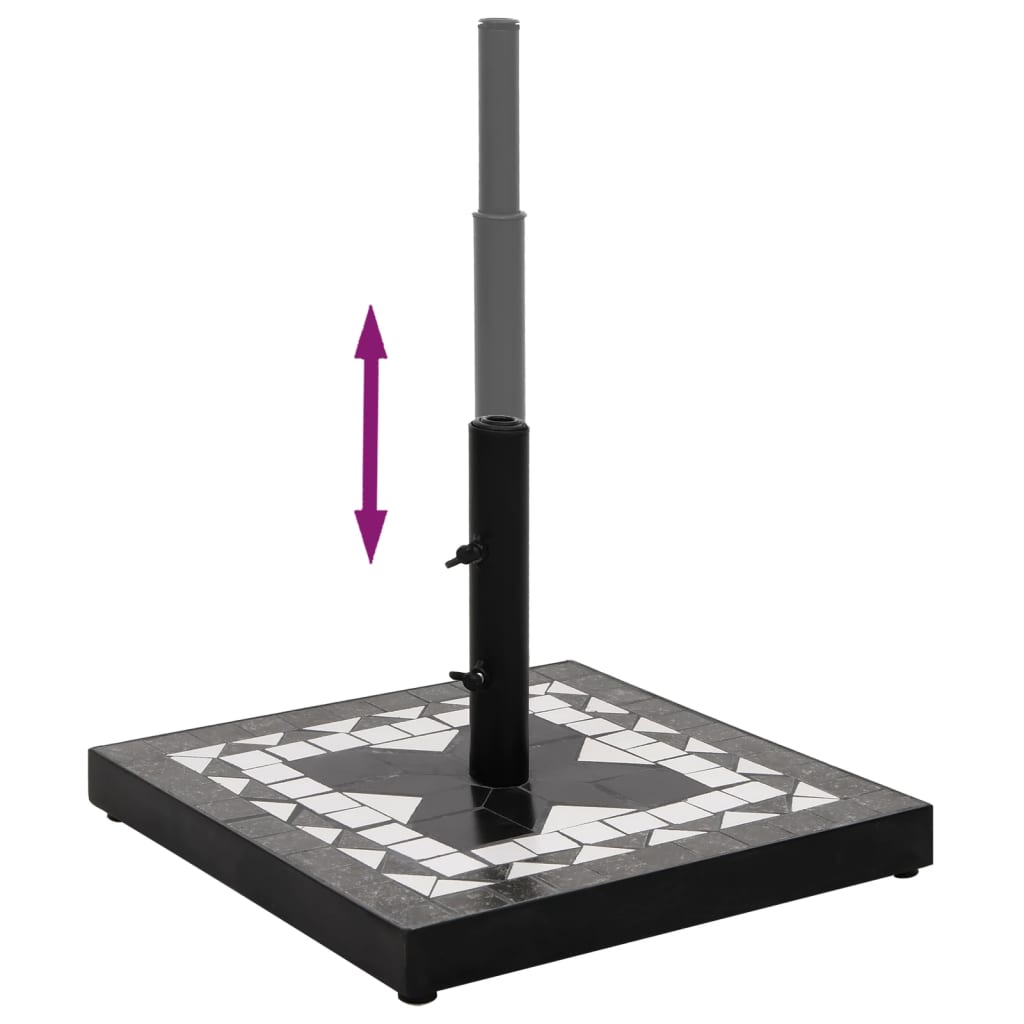 vidaXL Βάση Ομπρέλας Τετράγωνη Μαύρο και Λευκό 12 κιλών