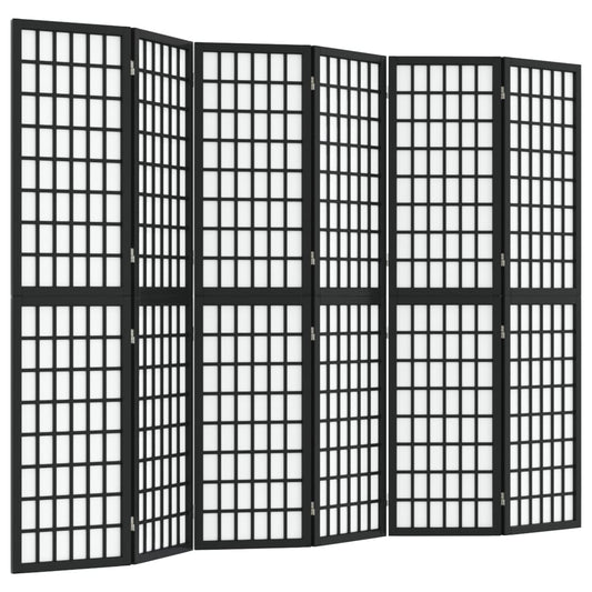 vidaXL Παραβάν Ιαπωνικού Στιλ με 6 Πάνελ Πτυσσόμενο Μαύρο 240x170 εκ.