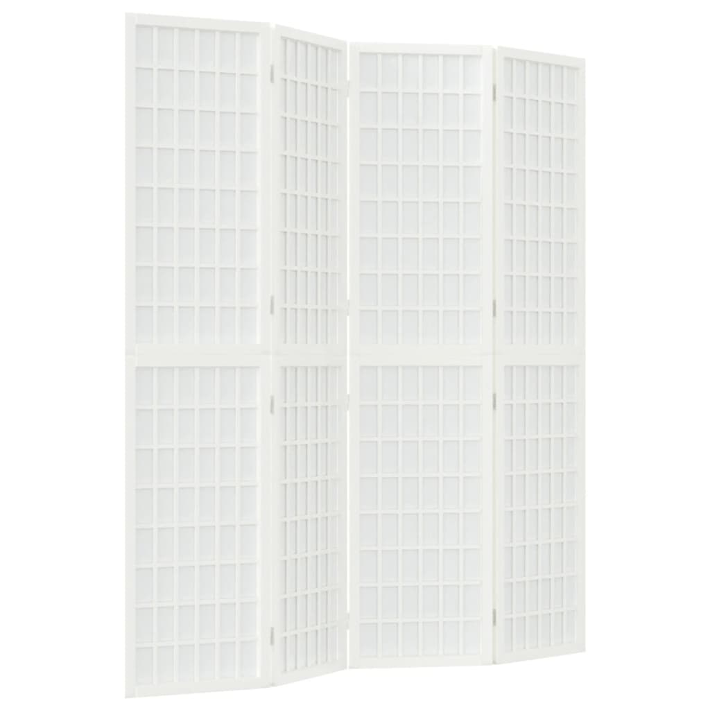 vidaXL Παραβάν Ιαπωνικού Στιλ με 4 Πάνελ Πτυσσόμενο Λευκό 160x170 εκ.
